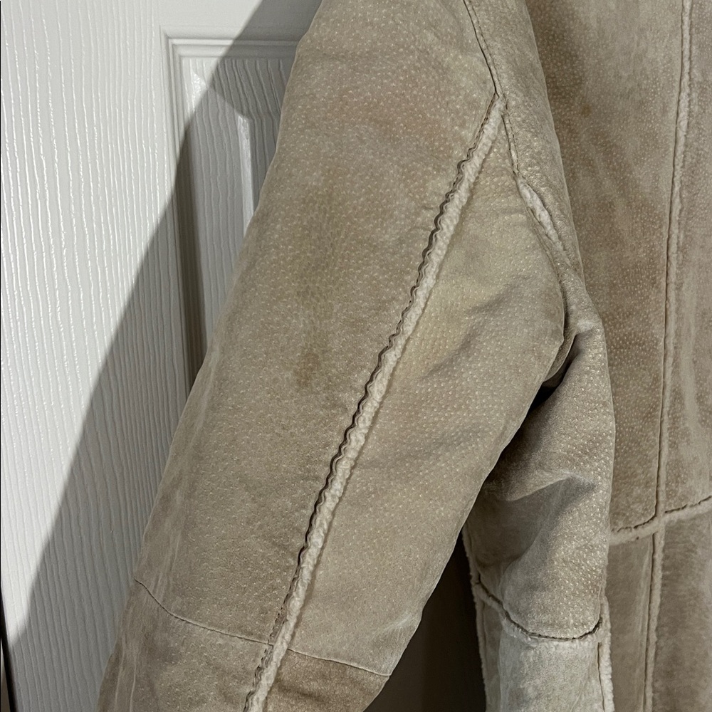 St.‎ John's Bay Light Tan Leather Suede Jacket, Sz Large - Picture 7 of 12